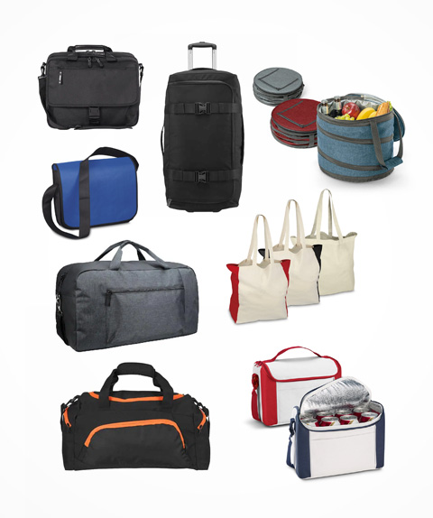 Laukut ja kassit painatuksella esittelykuva vaihtoehtoja